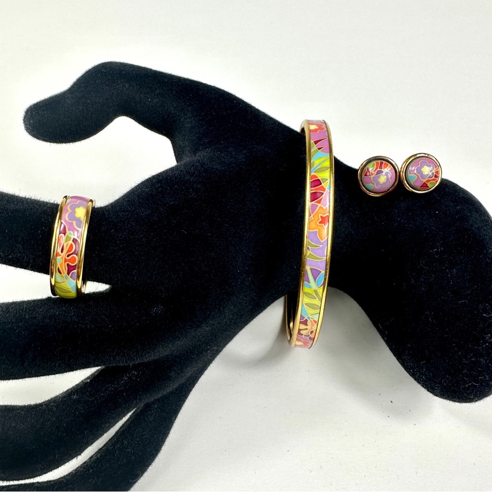 FREY WILLE 3 piece set: bracelet, ring and cabochon earrings Ode to Joy of Life